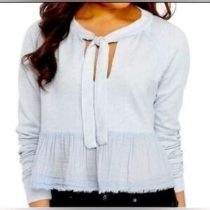 Free People Sweet Jane Baby Doll Top Sz S Baby Blue